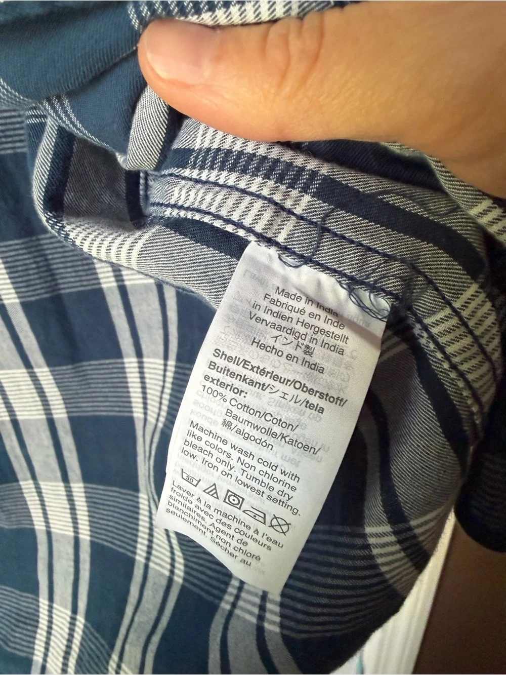J. Crew Navy and White Plaid Button-Down Shirt